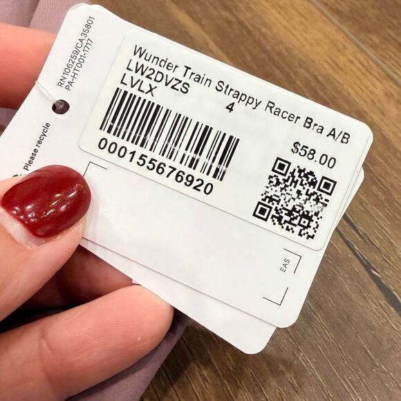 Lululemon Wunder Train Strappy Racer Bra Support A/B in Lavender Lux NEW - Picture 6 of 6